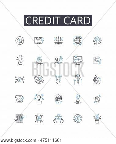 Credit Card Line Icons Collection. Debit Card, Bank Account, Payment Method, Plastic My, Line Of Cre