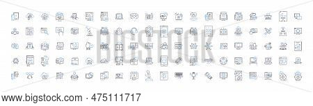 Artificial Science Line Icons Collection. Robotics, Nanotechnology, Machine Learning, Cybernetics, Q