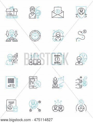 Data Archiving Linear Icons Set. Archiving, Backup, Preservation, Storage, Retention, Recovery, Long