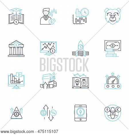 Business Intelligence Linear Icons Set. Analytics, Data, Performance, Insights, Dashboards, Visualiz