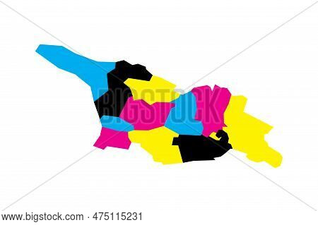 Georgia Political Map Of Administrative Divisions - Regions And Autonomous Republics Of Abkhasia And