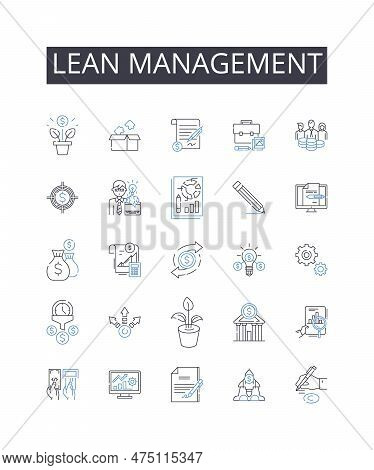 Lean Management Line Icons Collection. Agile Management, Green Energy, Clean Technology, Creative Wo