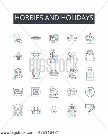 Hobbies And Holidays Line Icons Collection. Pastimes, Leisure Activities, Pursuits, Interests, Diver