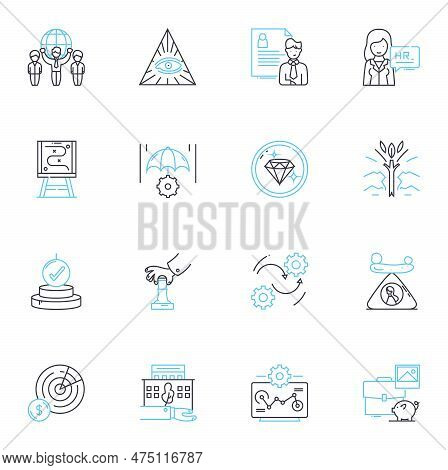 Linked Nerk Linear Icons Set. Connections, Nerking, Professionals, Job Search, Business, Opportuniti