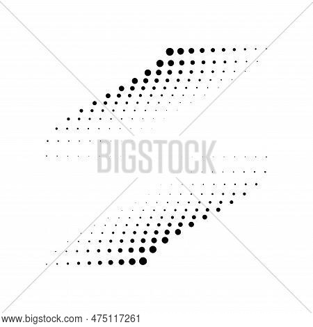 Set Of Gradient Halftone Dots Backgrounds, Horizontal Templates Using Halftone Dots Pattern. Vector 