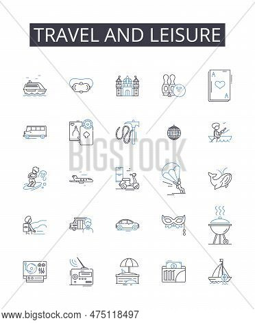 Travel And Leisure Line Icons Collection. Connectivity, Fibre, Bandwidth, Spectrum, Broadband, Nerk,