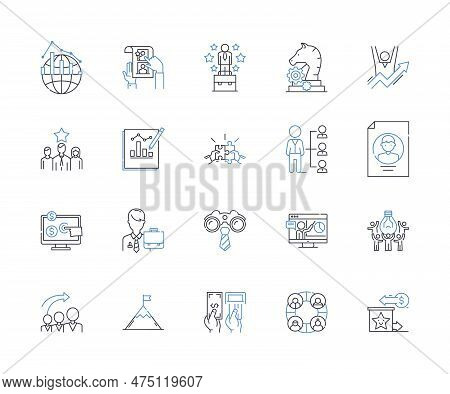 Resource Optimization Line Icons Collection. Efficiency, Streamlining, Productivity, Utilization, Au
