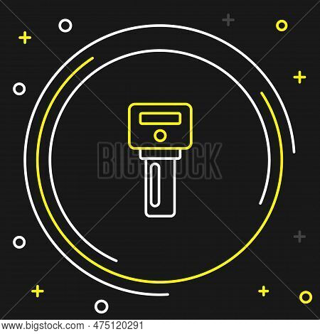 Line Car Key With Remote Icon Isolated On Black Background. Car Key And Alarm System. Colorful Outli