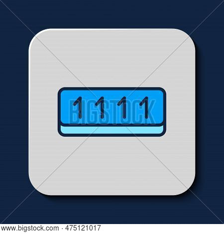 Filled Outline Password Protection And Safety Access Icon Isolated On Blue Background. Security, Saf