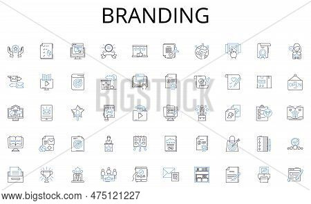 Branding Line Icons Collection. Angle, View, Outlook, Perception, Standpoint, Attitude, Vision Vecto