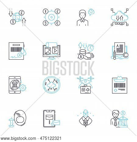 Social Mobile Linear Icons Set. Connectivity, Interactivity, Sharing, Accessibility, Engagement, Mob