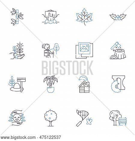 Jungle Line Icons Collection. Canopy, Wildlife, Foliage, Adventure, Exotic, Rainforest, Wild Vector 
