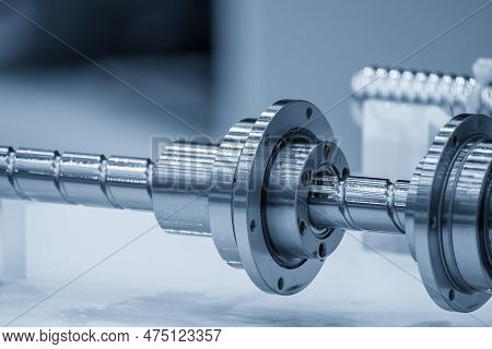 Closeup Scene The Spare Parts  Lead Ball Screw Set. The Hi-precision Cnc Machine Part Manufacturing 