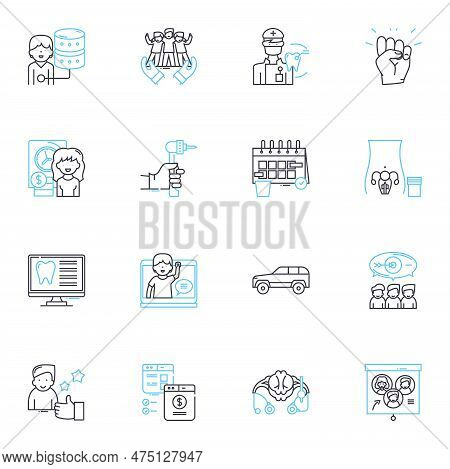 Workplace Safety Linear Icons Set. Compliance, Hazards, Risk, Prevention, Training, Emergency, Respo