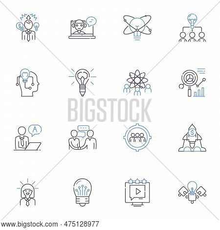 Innovation Formation Line Icons Collection. Creativity, Transformation, Invention, Progression, Nove