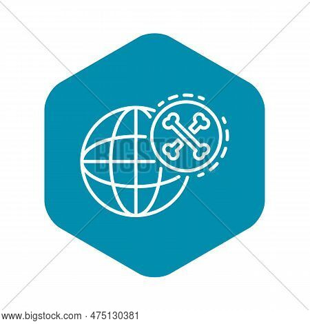 Global Bones Atack Icon. Outline Global Bones Atack Icon For Web Design Isolated On White Background