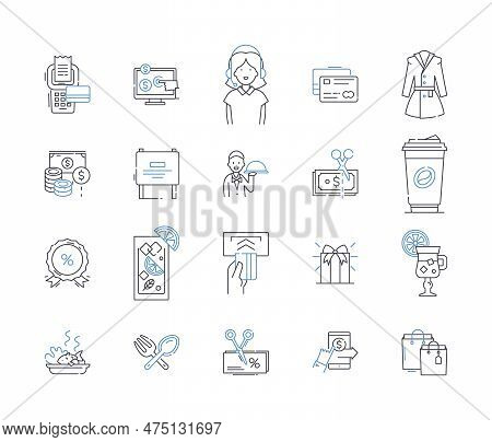 Supermarket Line Icons Collection. Produce, Deli, Bakery, Frozen, Dairy, Meat, Seafood Vector And Li