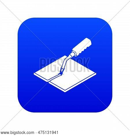 Welding Torch Icon Blue Isolated On White Background