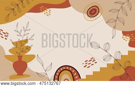 Aesthetic Background. Boho Background. Background In Boho And Aesthetic Style.