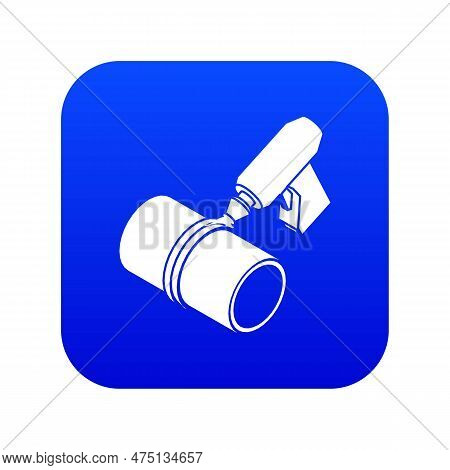 Welding Torch Cutting Icon Blue Isolated On White Background