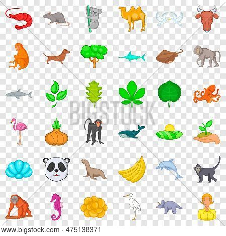 Living Icons Set. Cartoon Style Of 36 Living Icons For Web For Any Design