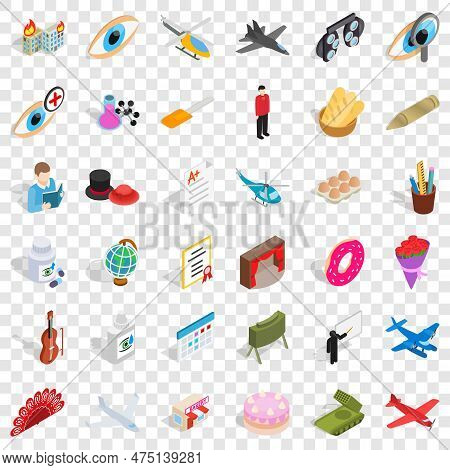 Propensity Icons Set. Isometric Style Of 36 Propensity Icons For Web For Any Design