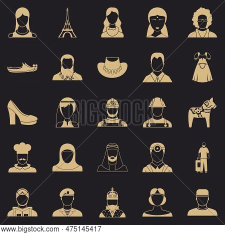 Townsman Icons Set. Simple Set Of 25 Townsman Icons For Web For Any Design