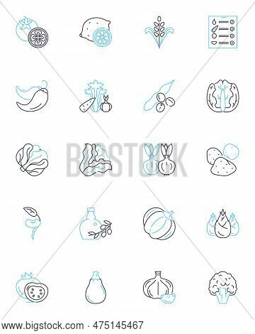 Greenery Linear Icons Set. Foliage, Leaves, Plants, Botanical, Chlorophyll, Verdant, Flora Line Vect