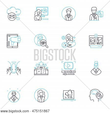 Modern Methods Linear Icons Set. Automation, Digitalization, Innovation, Optimization, Efficiency, T