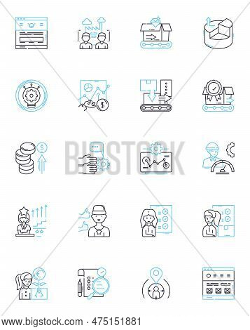 Dynamic Vision Linear Icons Set. Precision, Clarity, Flexibility, Adaptability, Alertness, Agility, 