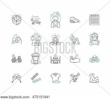 Hand-sewn Line Icons Collection. Stitched, Tailored, Needlework, Craftsmanship, Embroidered, Artisan