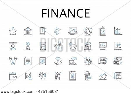 Finance Line Icons Collection. Accounting, Economics, Investment, Banking, Capital, Revenue, Budgeti