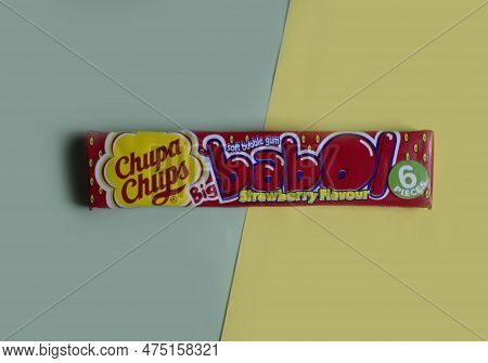 April 20, 2023 Ukraine City Kyiv Chewing Gum Chupa Chups Babol On A Colored Background
