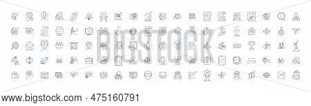 Business Executives Line Icons Collection. Leadership, Strategy, Management, Nerking, Innovation, Vi