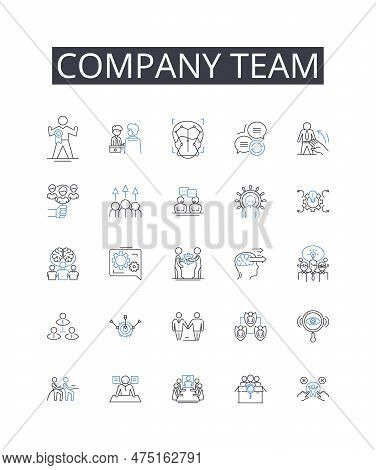 Company Team Line Icons Collection. Business Group, Corporation Squad, Enterprise Staff, Organizatio
