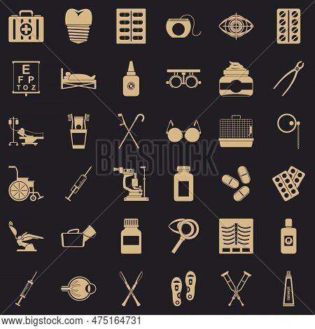 Salutary Icons Set. Simple Set Of 36 Salutary Icons For Web For Any Design