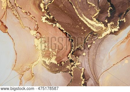 Original Artwork Photo Of Marble Ink Abstract Art. High Resolution Photograph From Exemplary Origina