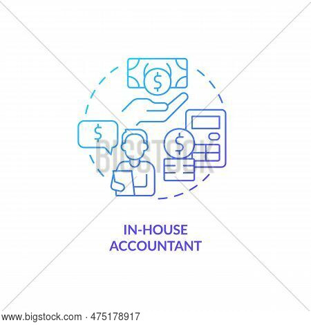 In-house Accountant Blue Gradient Concept Icon. Certified Public Accountant. Business Accounting Man