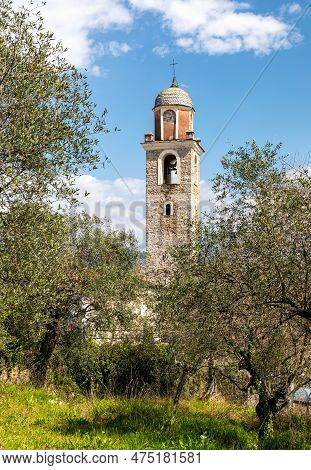 Arcola, La Spezia, Liguria, Italy: Church Of San Stefano E Magherita Between Olive Trees