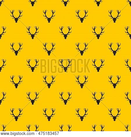 Deer Antler Pattern Seamless Repeat Geometric Yellow For Any Design
