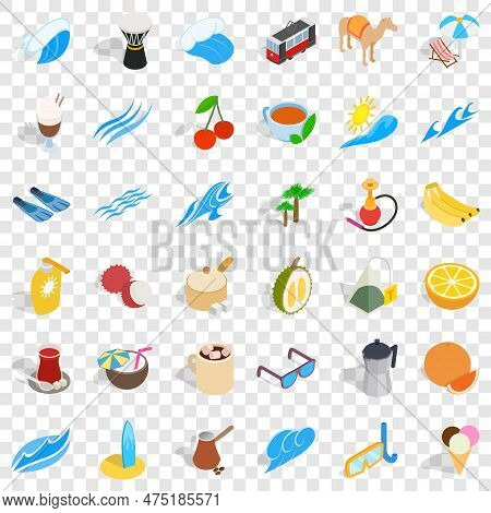 Turkey Icons Set. Isometric Style Of 36 Turkey Icons For Web For Any Design