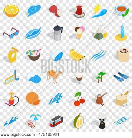 Drum Icons Set. Isometric Style Of 36 Drum Icons For Web For Any Design
