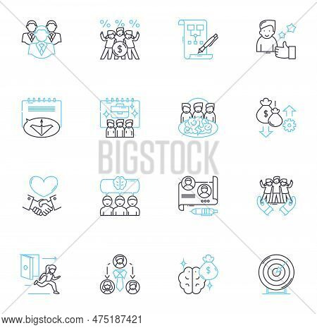 Career Progression Linear Icons Set. Advancement, Promotion, Development, Growth, Opportunity, Succe