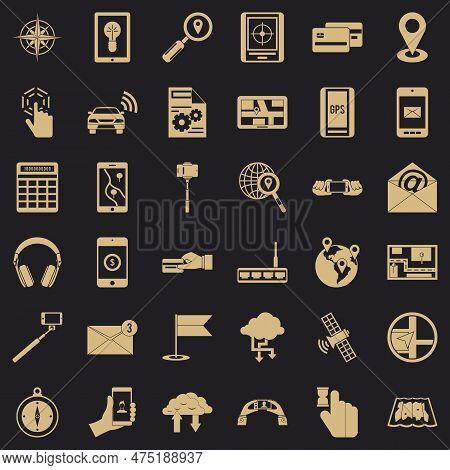 Movable Icons Set. Simple Set Of 36 Movable Icons For Web For Any Design