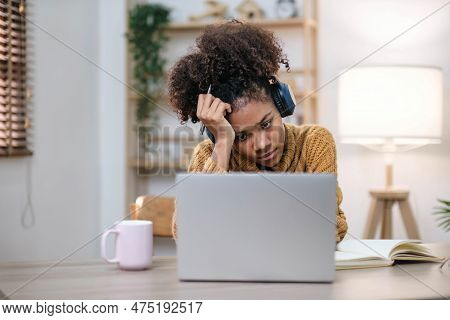 Young Teenager Asian Woman Prepare Learning Study Listen From Online Class Video Call Zoom Google Me