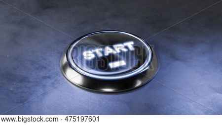 Start Button. Start Up Business Concept. Start Of New Business, Innovation, Ideas And Strategy. Powe
