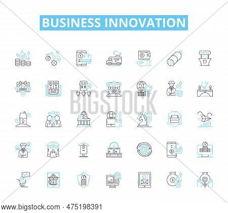 Business Innovation Linear Icons Set. Disruption, Creativity, Transformation, Adaptation, Ideation, 