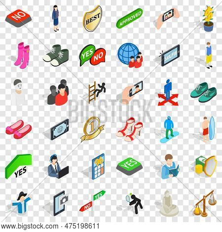 Avatar Icons Set. Isometric Style Of 36 Avatar Icons For Web For Any Design