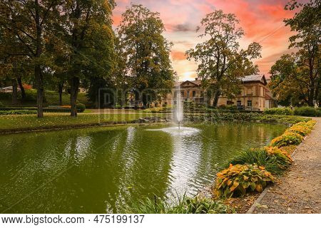 Autumn Park In The Town Cesis, Latvia