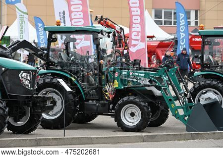 Kaunas, Lithuania - March 30, 2023: Arbos Compact Tractor Vehicle At International Agricultural Show